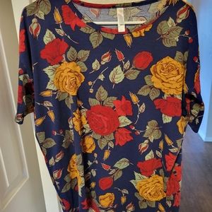 LuLaRoe Rose Print Tunic
